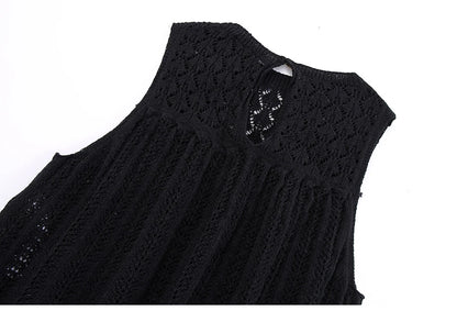 Knit Elegance Sleeveless Top &amp; Skirt Set – Timeless Summer Charm