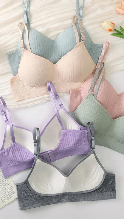 Seamless Bra Set with High-Waist Thong