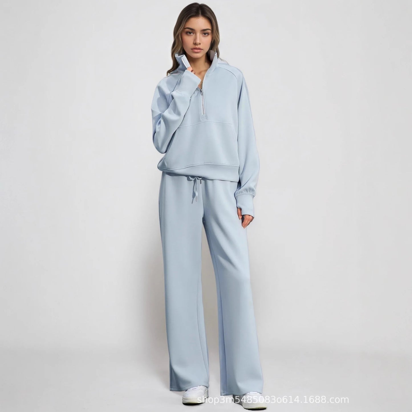 City-Ready Half-Zip Knit Ensemble