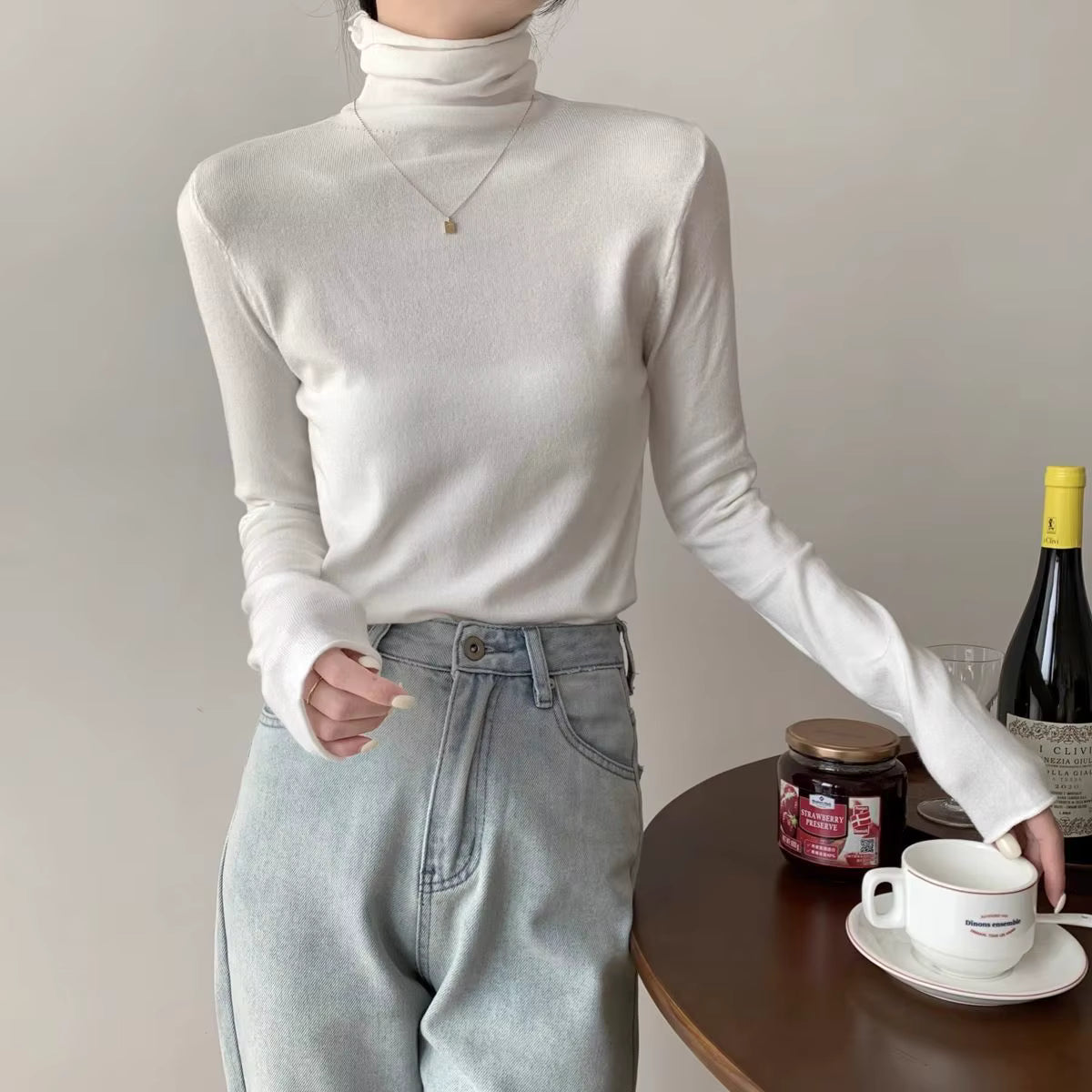 Elegant Turtleneck Knit Pullover