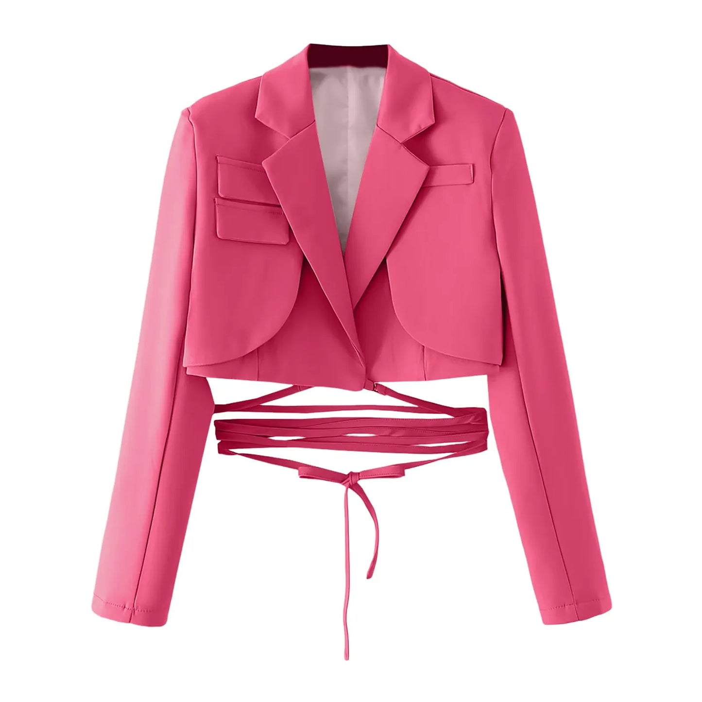 Structured Lace-Up Cropped Blazer