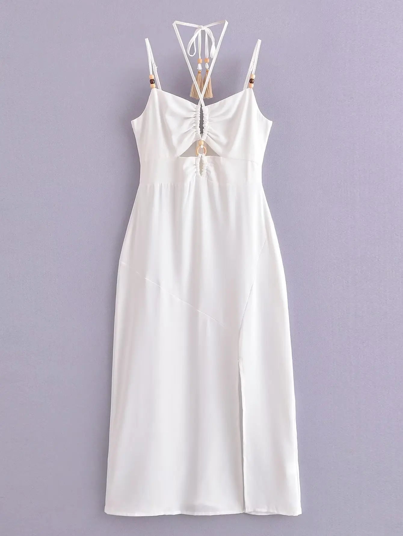 Strappy Maxi Dress with Front Cut-Out