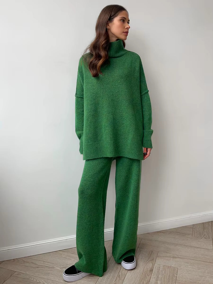 Thickened Turtleneck Knitted Two-Piece Set