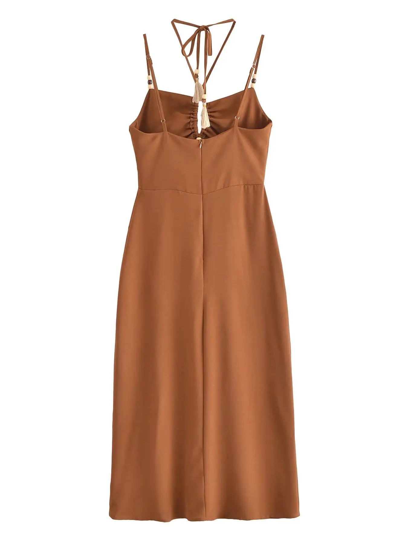 Strappy Maxi Dress with Front Cut-Out