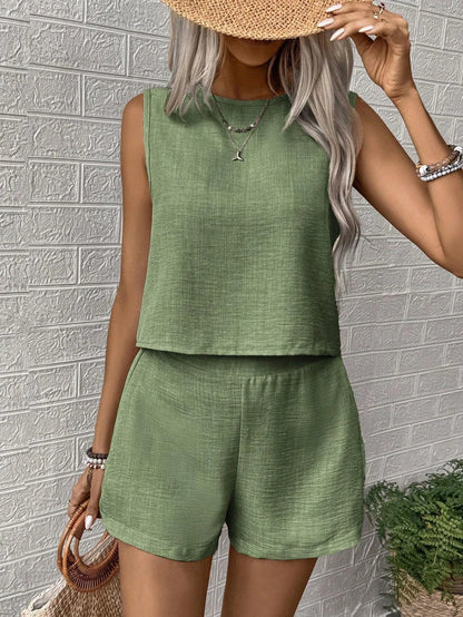 Lightweight Linen-Feel Two-Piece Outfit