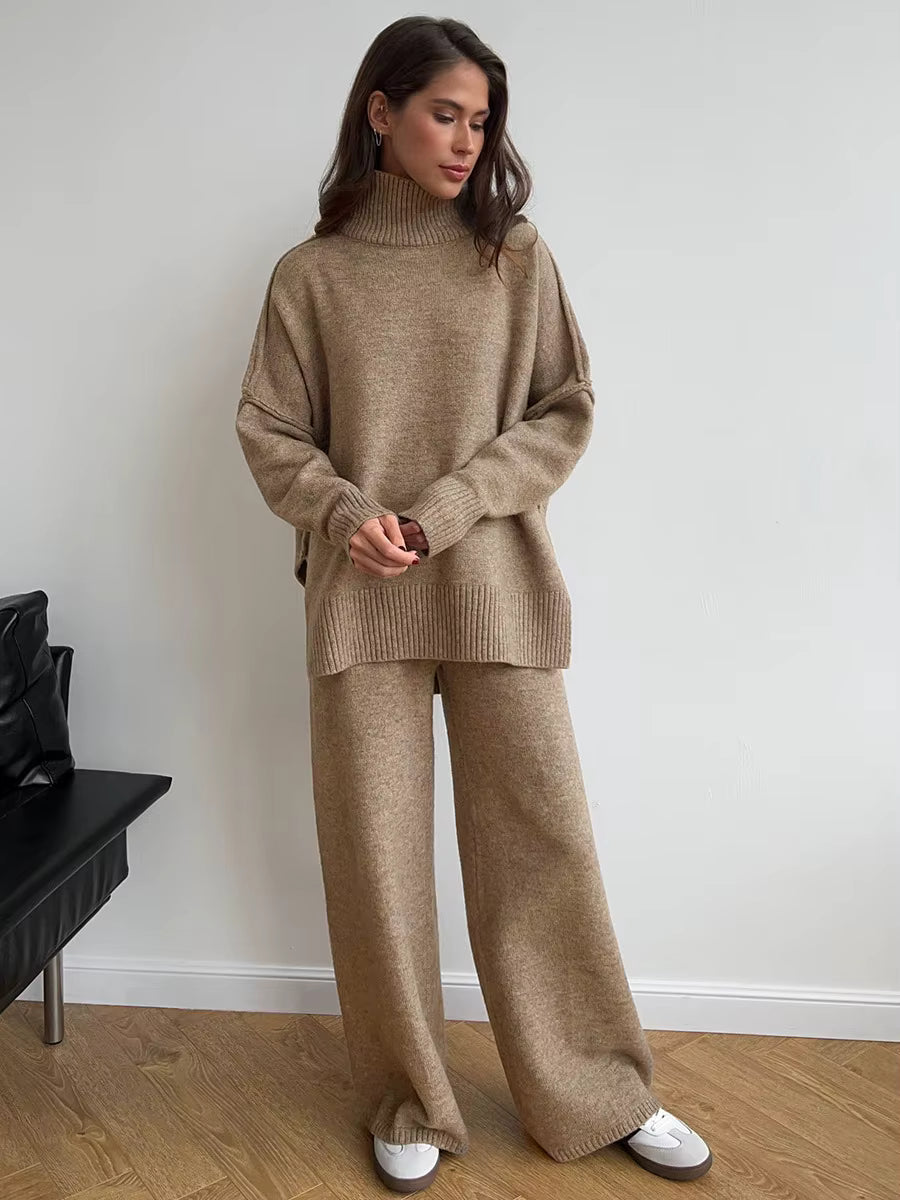 Thickened Turtleneck Knitted Two-Piece Set