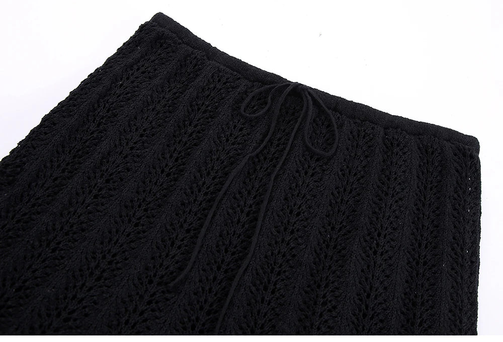 Knit Elegance Sleeveless Top &amp; Skirt Set – Timeless Summer Charm