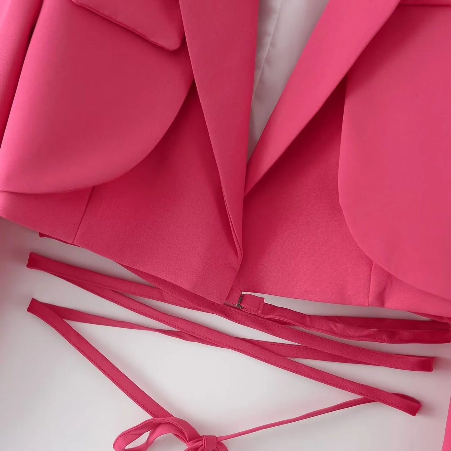 Structured Lace-Up Cropped Blazer