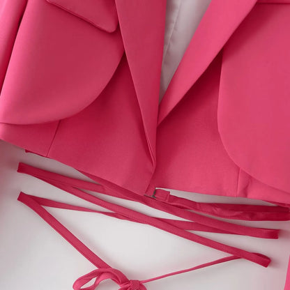 Structured Lace-Up Cropped Blazer