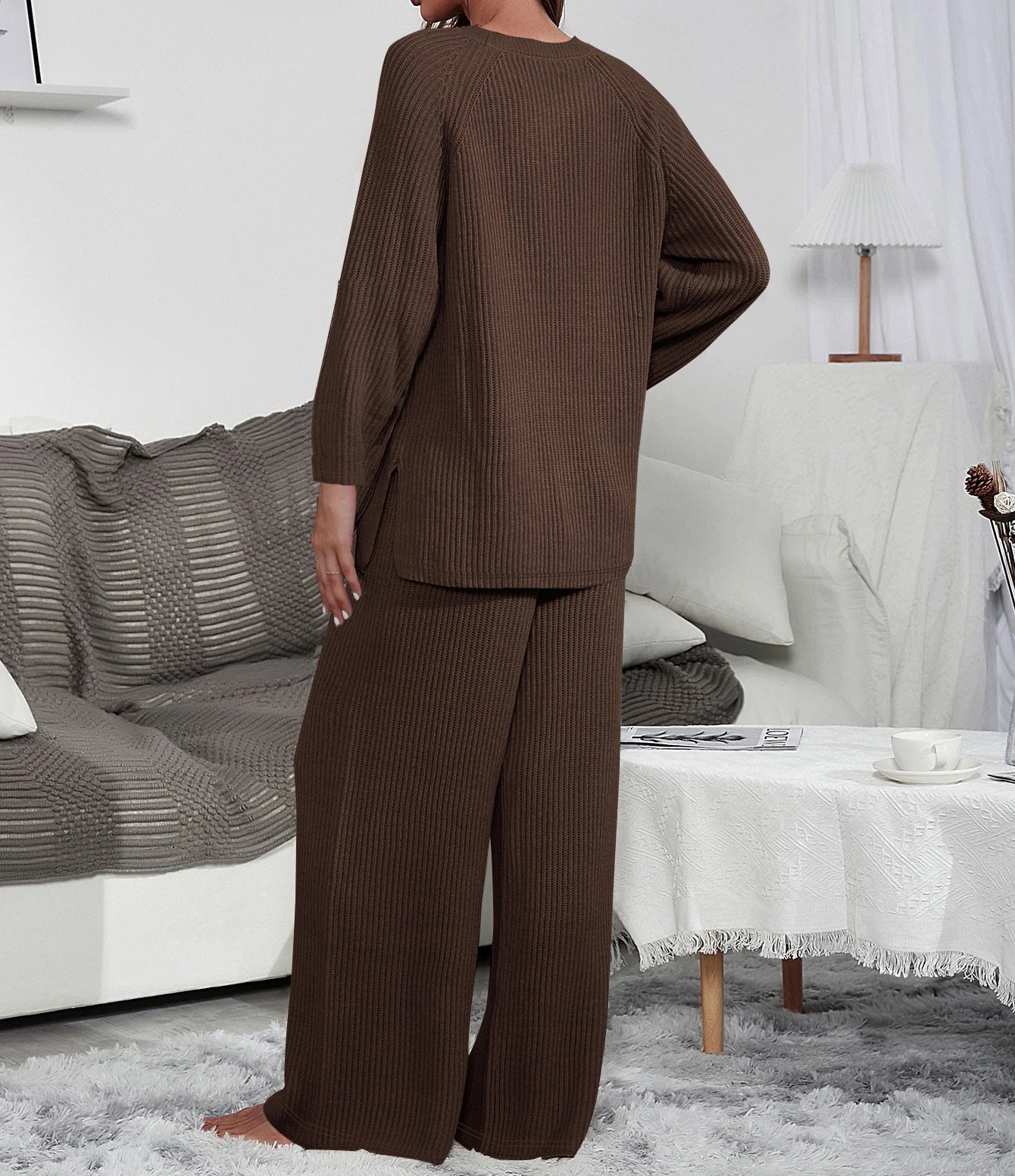 Ribbed Knit Two-Piece Set