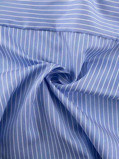 Elegant Striped Crop Top & Pleated Skirt Set