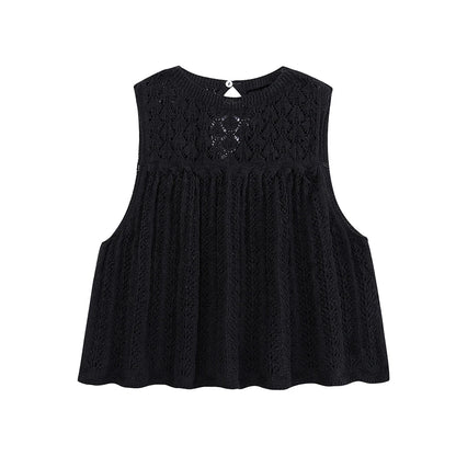 Knit Elegance Sleeveless Top &amp; Skirt Set – Timeless Summer Charm