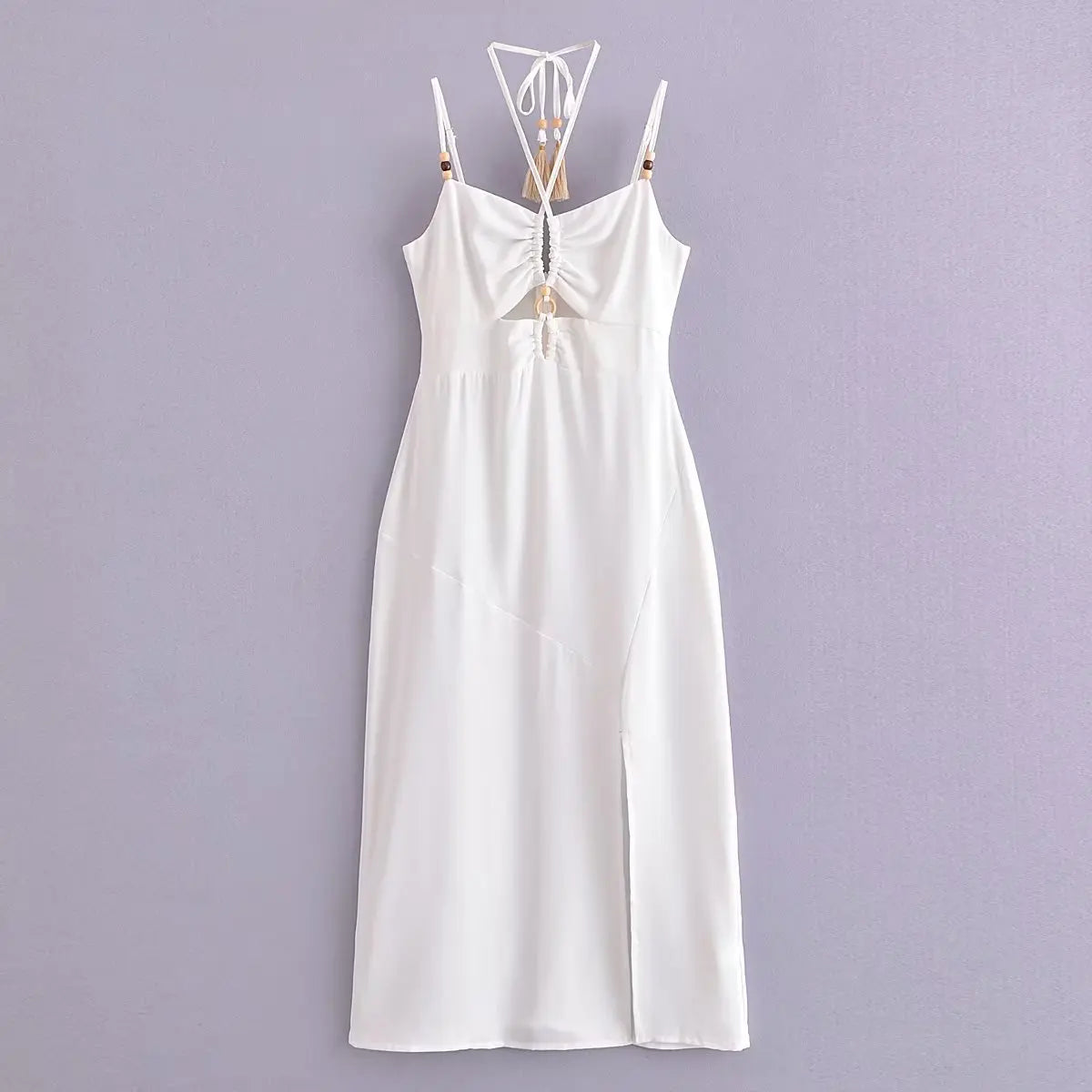 Strappy Maxi Dress with Front Cut-Out