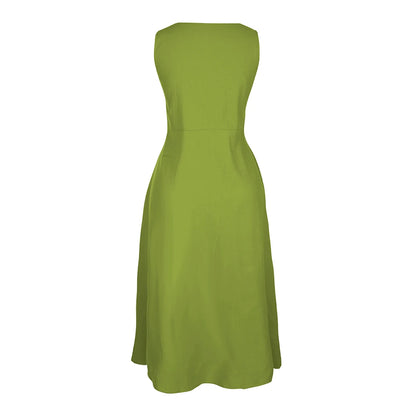 Sleeveless Linen Maxi Dress with Pockets – Vohran